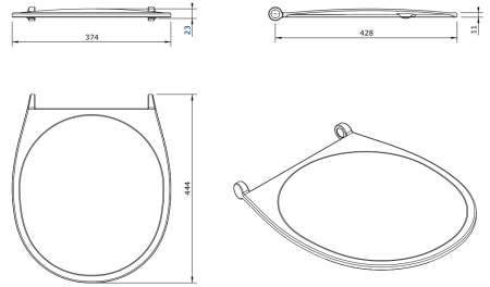 Cиденье для унитаза Sanindusa Sanproject 2393100 с функцией микролифт