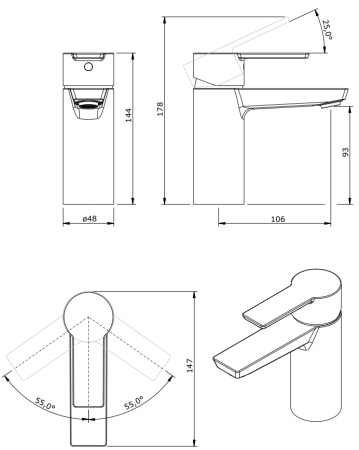 Смеситель для раковины Sanindusa Master 40 525030111