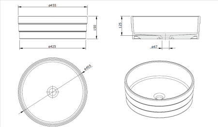 Раковина накладная 45х45 Sanindusa Ring 109390004