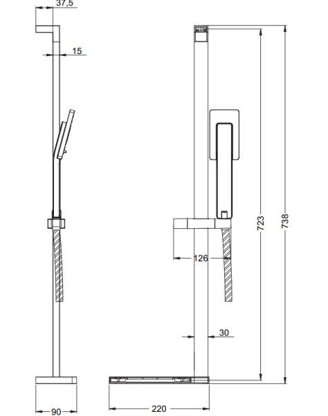 Душевой гарнитур Sanindusa Step 5R49070111 Душевой гарнитур Sanindusa Step 5R49070111