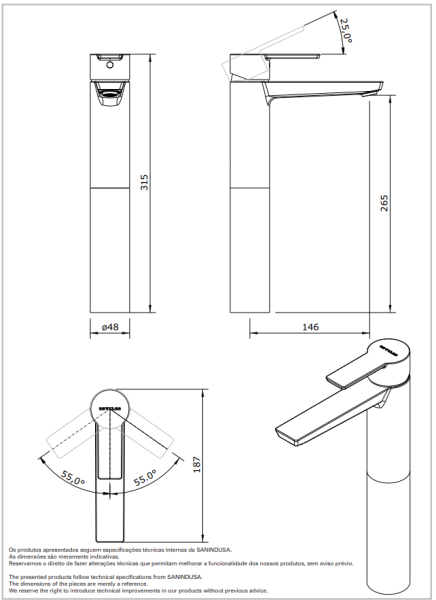 Смеситель для раковины Sanindusa Master 40 525430111