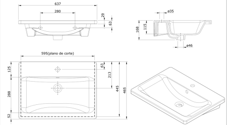 Раковина мебельная 63x47 Sanindusa Look 134350004