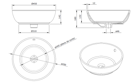 Раковина накладная 45х45 Sanindusa Polop 118840004