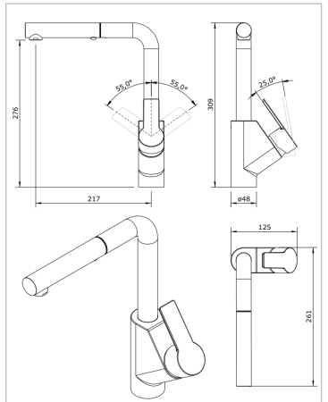 Смеситель для кухни Sanindusa Master 40 525300111