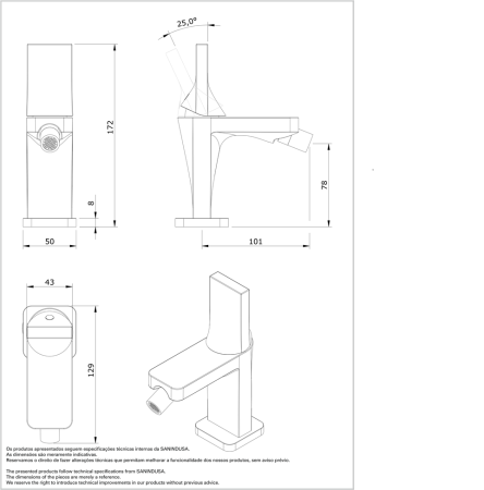 Смеситель для биде Sanindusa Line 42 555040111